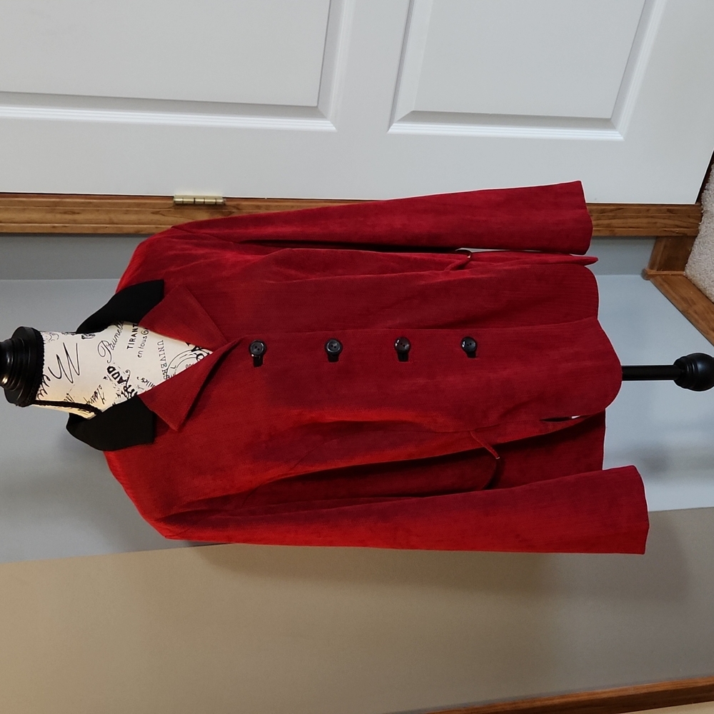 Perceptions Deep Red Jacket with Gold accents, 18W
